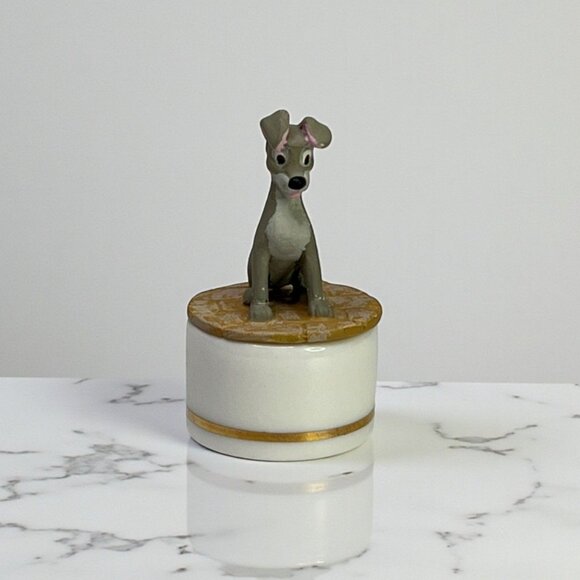 Disney Lady & The Tramp Cast Of Characters Vintage Miniature 2' Trinket Box - Picture 1 of 9